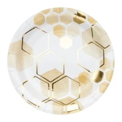Creative Converting Gold Honeycomb Lunch Plates 8ct