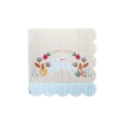 Hoppy Easter Fringe Scallop Dessert Napkins 18ct