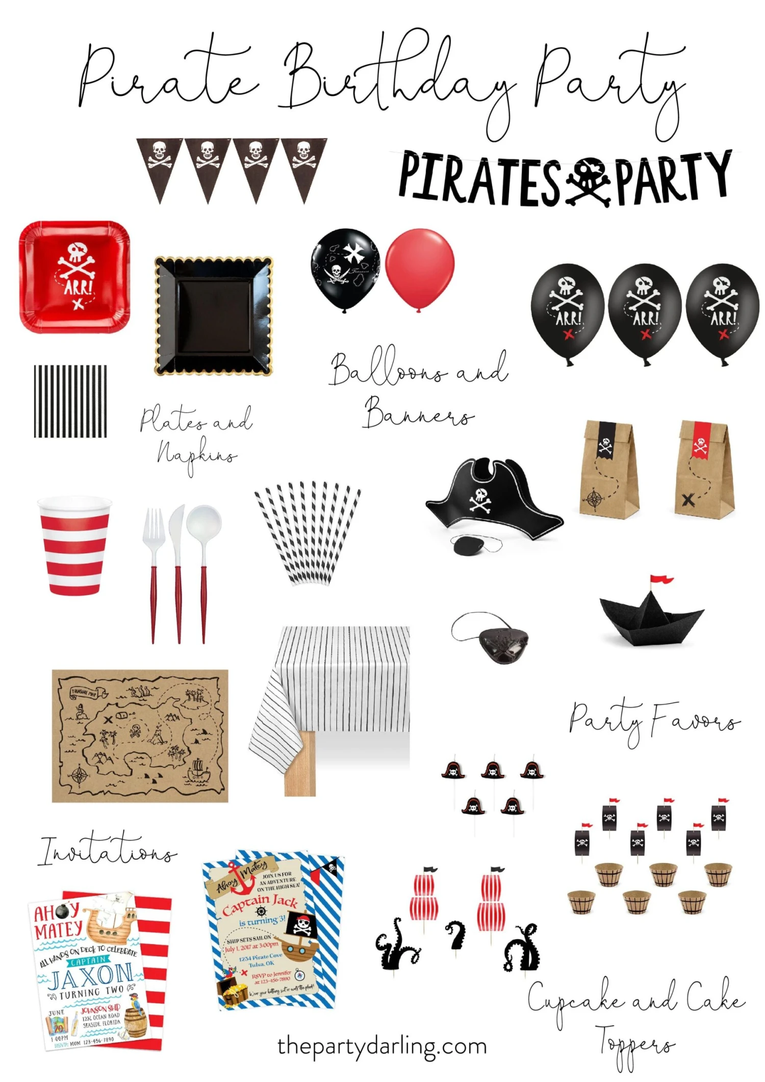 Creative Converting Treasure Island Pirate Pennant Banner - Image 3