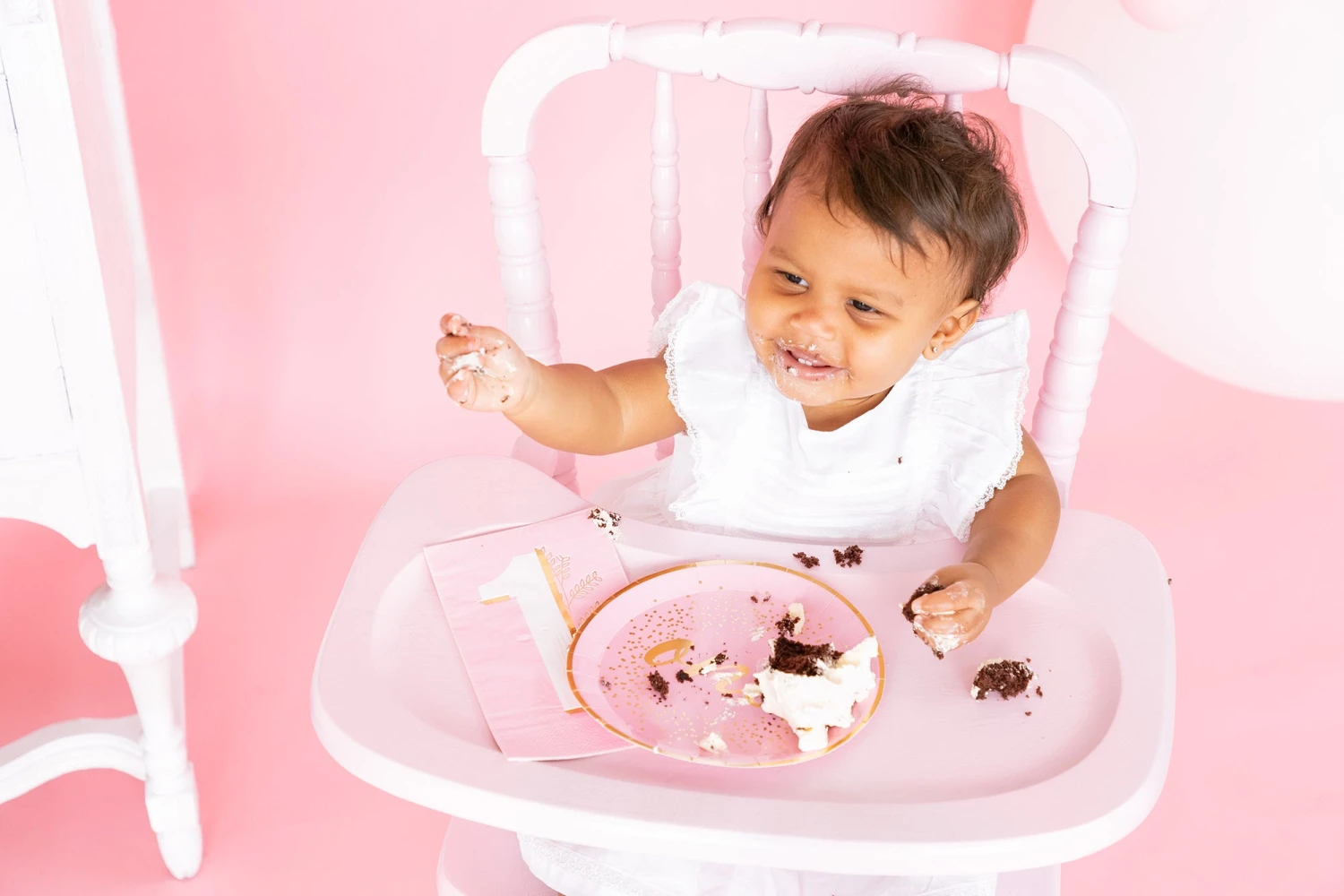 Pink & Gold 1st Birthday Dessert Plates 8ct - Image 2
