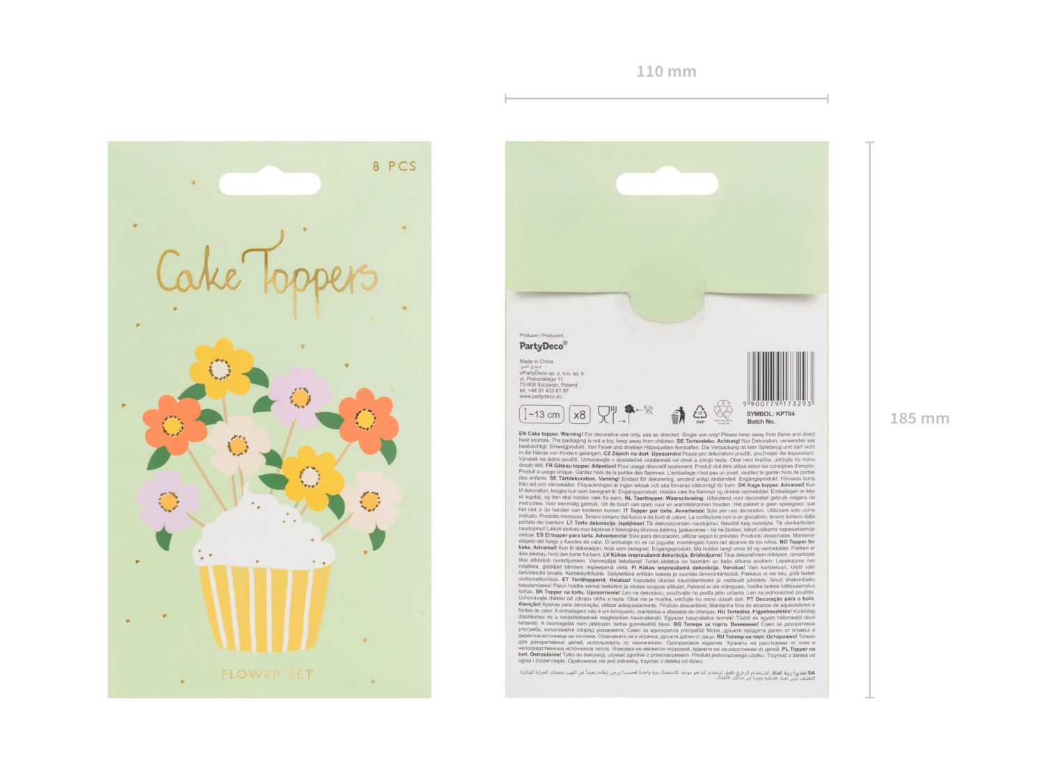 Flower Cupcake Toppers 8ct - Image 5