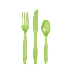 Creative Converting Lime Green Plastic Cutlery Set For 8