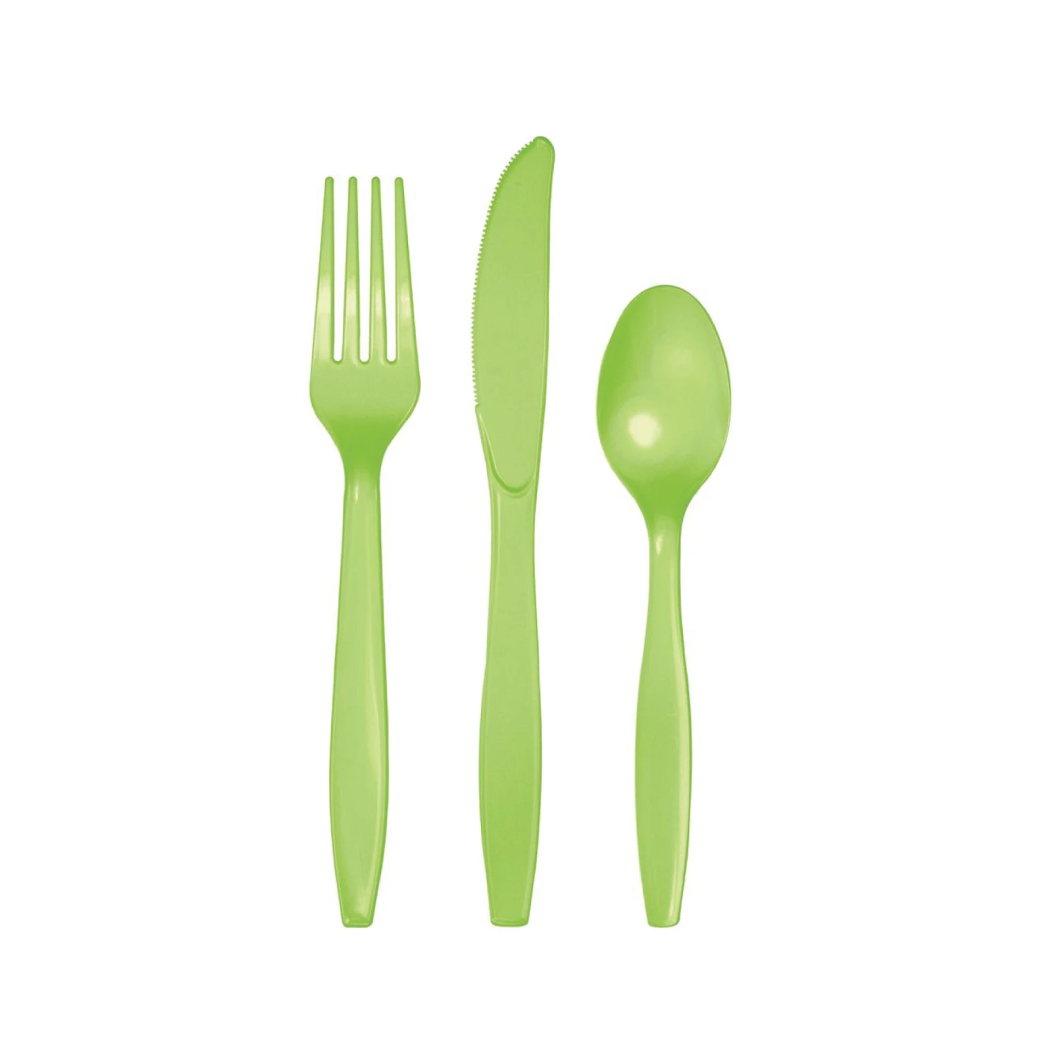 Creative Converting Lime Green Plastic Cutlery Set For 8