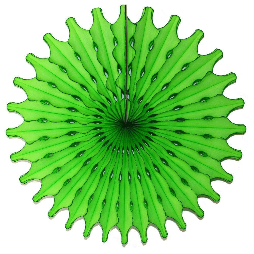 Lime Tissue Paper Fan 18"