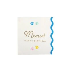 Meow Cat Birthday Dessert Napkins 18ct