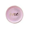 Pink & Gold 1st Birthday Dessert Plates 8ct