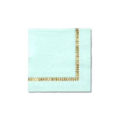 Mint Green & Gold Brushstroke Dessert Napkins 25ct