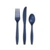 Creative Converting Navy Plastic Cutlery Set For 8