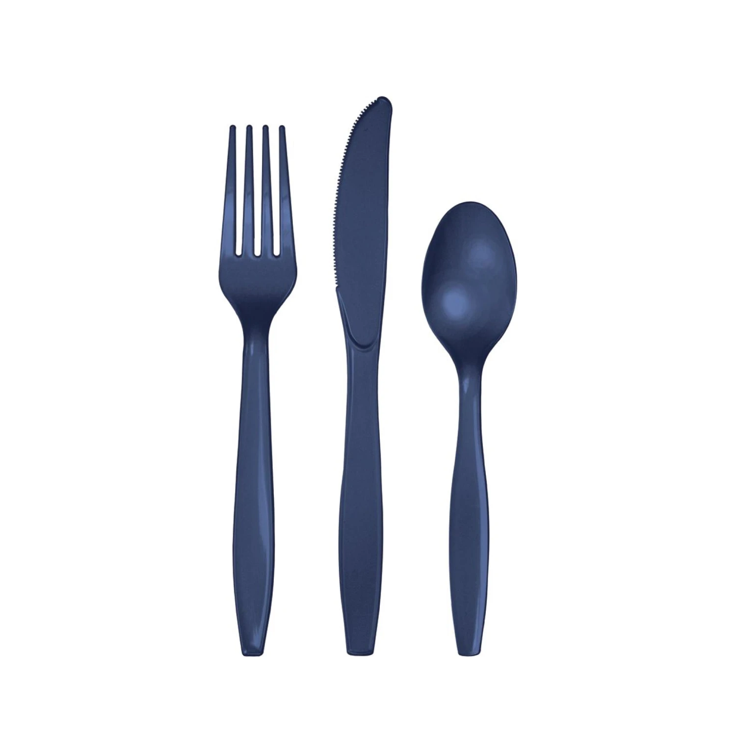 Creative Converting Navy Plastic Cutlery Set For 8