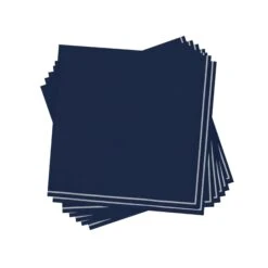 Navy & Silver Stripe Lunch Napkins 20ct