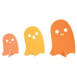 Orange Acrylic Ghost Decorations 3ct