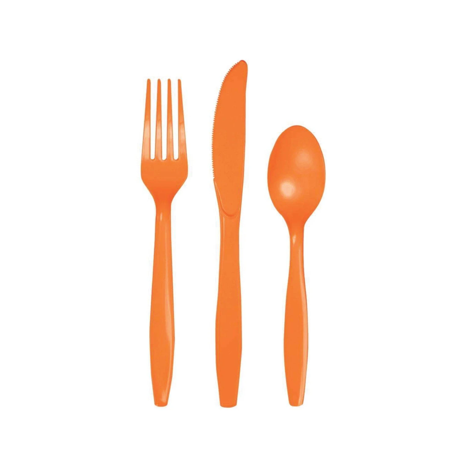 Creative Converting Orange Premium Plastic Cutlery Set For 8