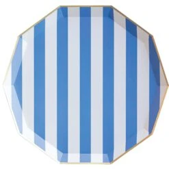 Palisades Blue Cabana Striped Dinner Plates 8ct