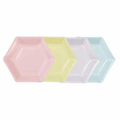 Talking Tables Pastel Hexagonal Dinner Plates 8ct