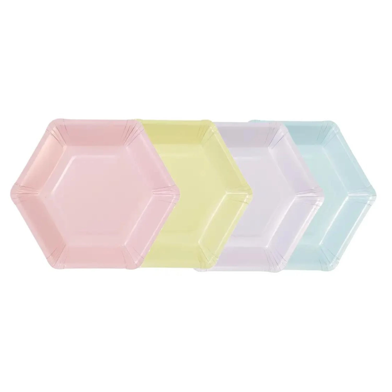 Talking Tables Pastel Hexagonal Dinner Plates 8ct