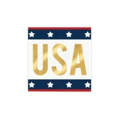 USA Gold Foil Dessert Napkins 20ct