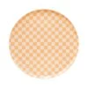 Peach & Cream Checkered Dessert Plates 8ct