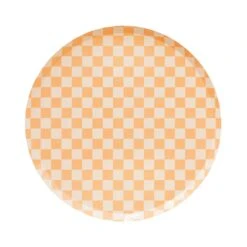 Peach & Cream Checkered Dessert Plates 8ct