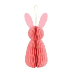Pink Bunny Honeycomb Decoration 12in