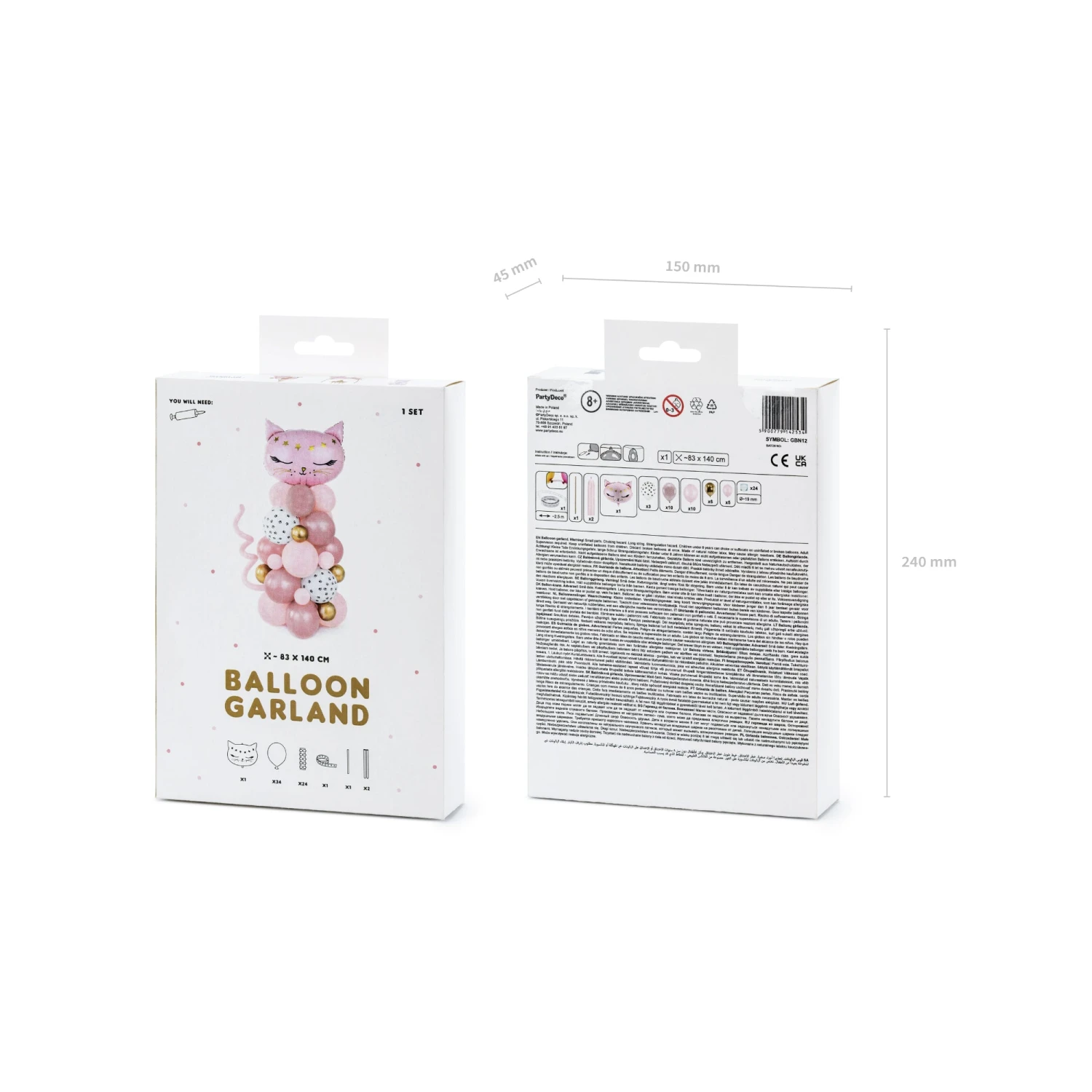 Pink Cat Balloon Bouquet 55" - Image 4