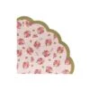 Talking Tables Pink Floral Scalloped Edge Lunch Napkins 50ct