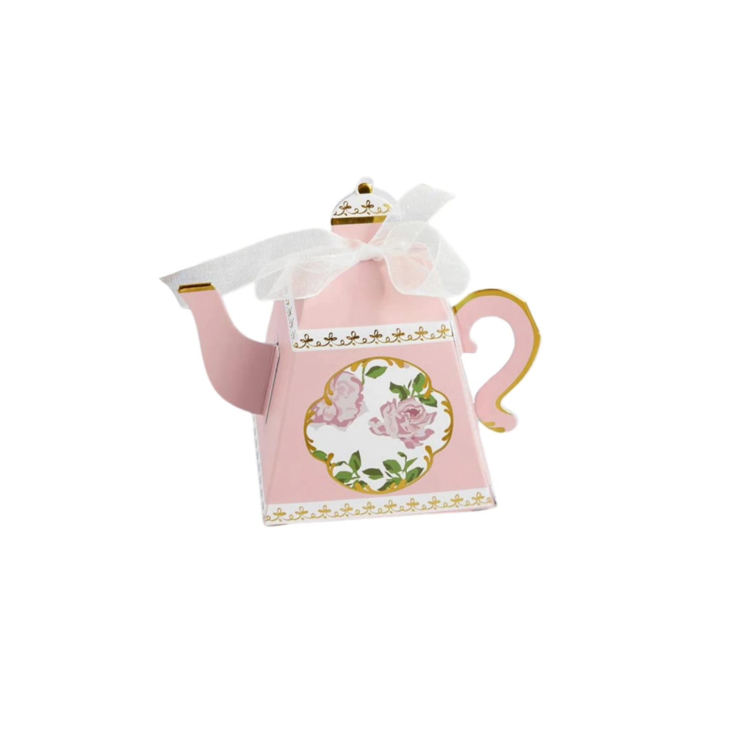 Pink Floral Tea Time Favor Boxes 24ct