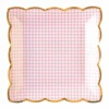 Pink Gingham Scalloped Lunch Plates 8ct