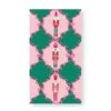 Lattice & Pink Christmas Nutcrackers Paper Guest Towels 20ct