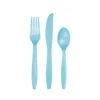 Creative Converting Pastel Light Blue Premium Plastic Cutlery Set For 8