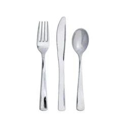 Creative Converting Silver Premium Plastic Cutlery Set For 8