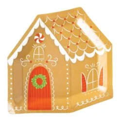 Red Gingerbread House Lunch Plates 8ct