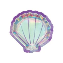 Creative Converting Shimmer Scallop Shell Dessert Plates 8ct