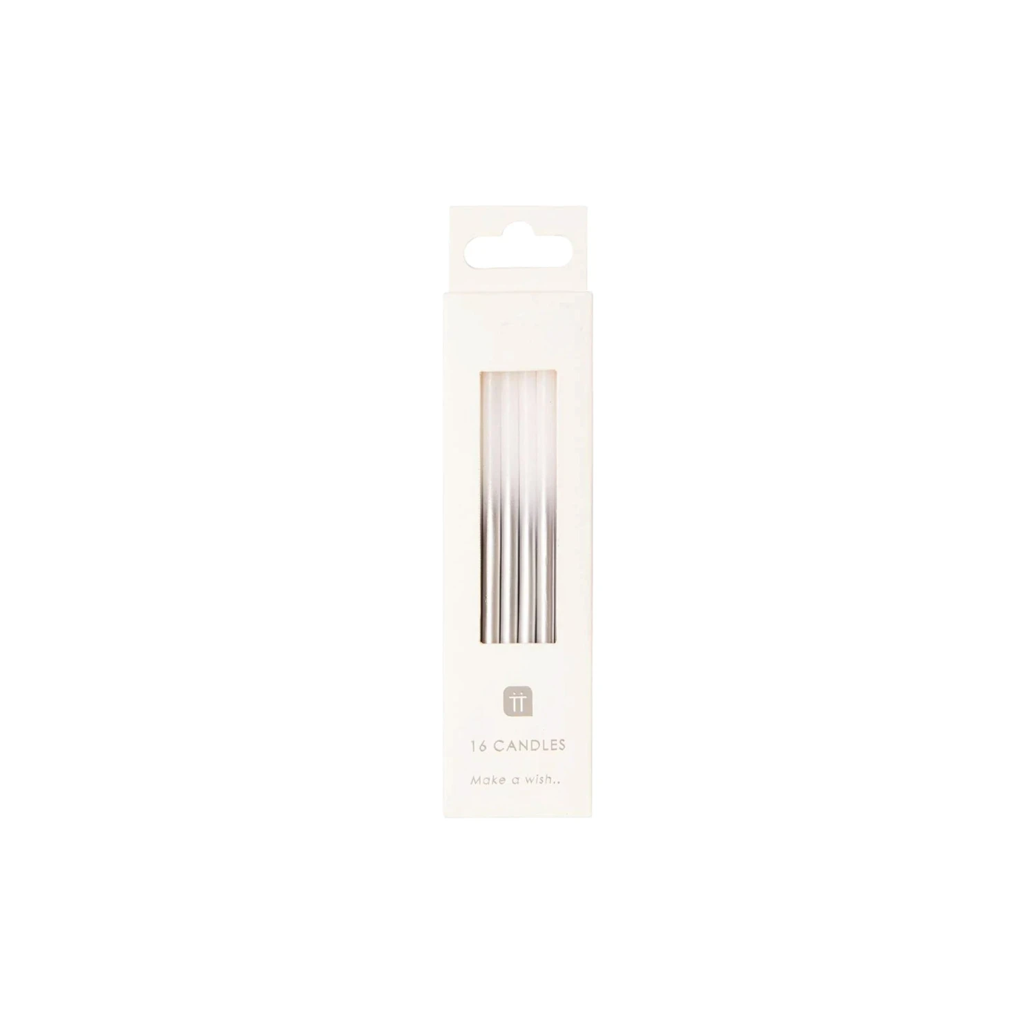 Talking Tables Silver Ombre Birthday Candles 16ct - Image 2