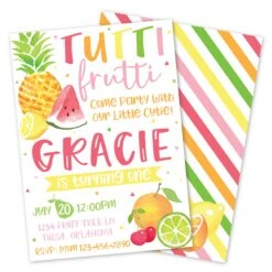 Tutti Frutti Birthday Party Invitation
