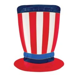Patriotic Uncle Sam Hat Shaped Lunch Plates 8ct