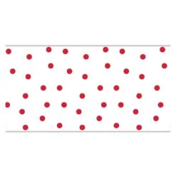White & Red Polka Dot Paper Table Runner 4ft