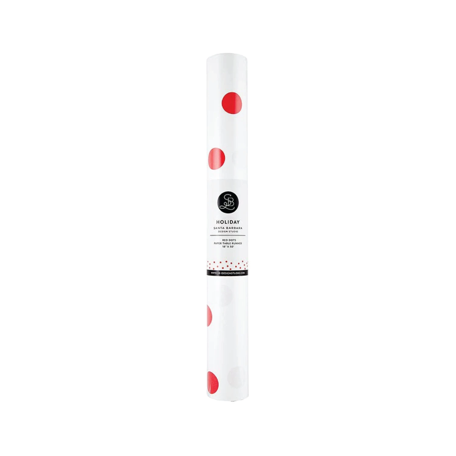 White & Red Polka Dot Paper Table Runner 4ft - Image 2