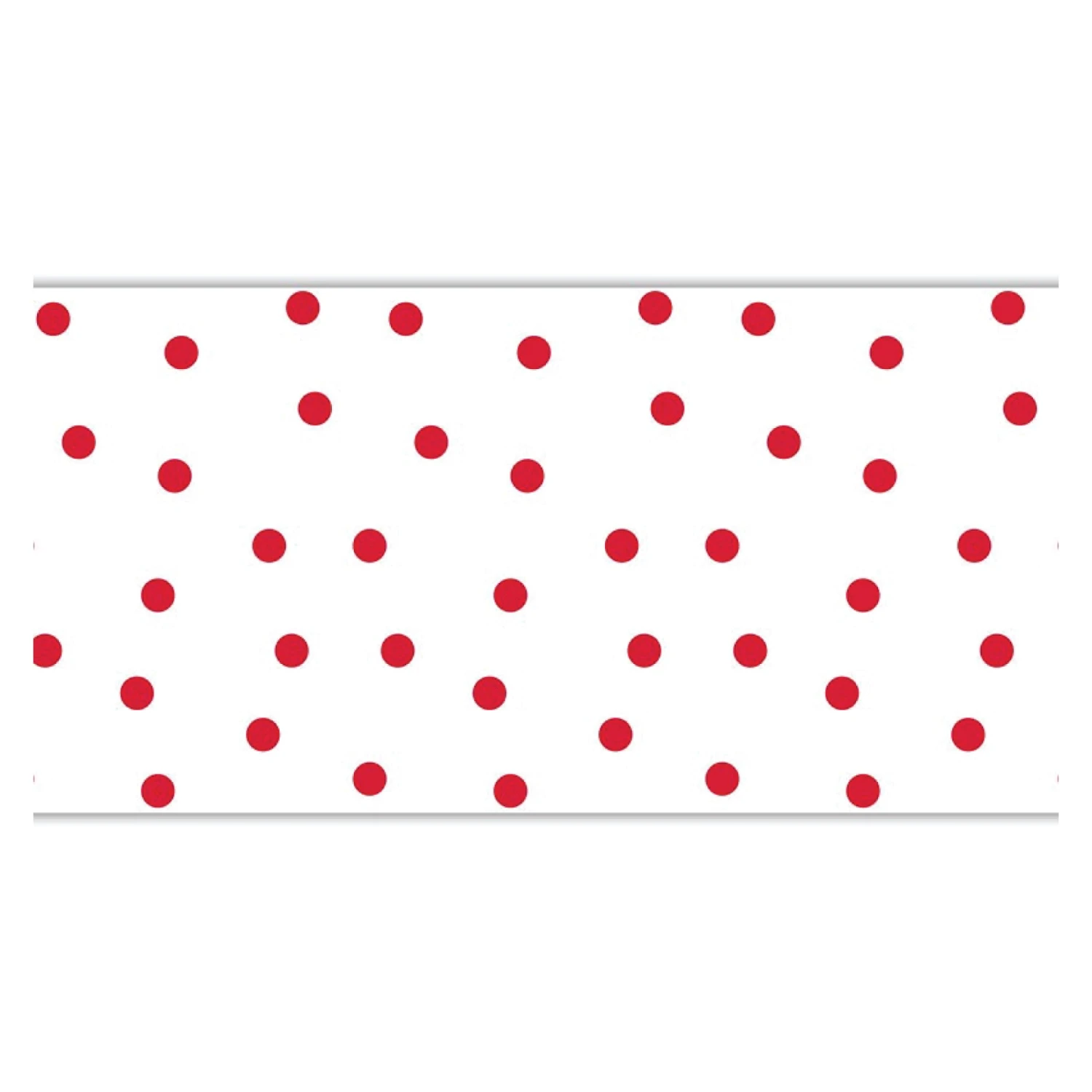 White & Red Polka Dot Paper Table Runner 4ft