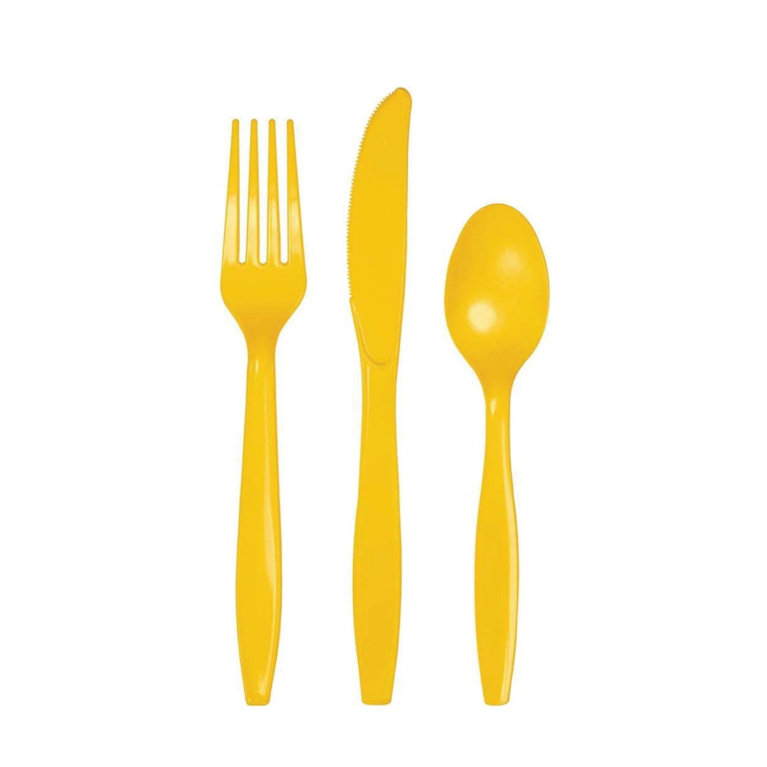 Creative Converting Yellow Premium Plastic Cutlery Set For 8