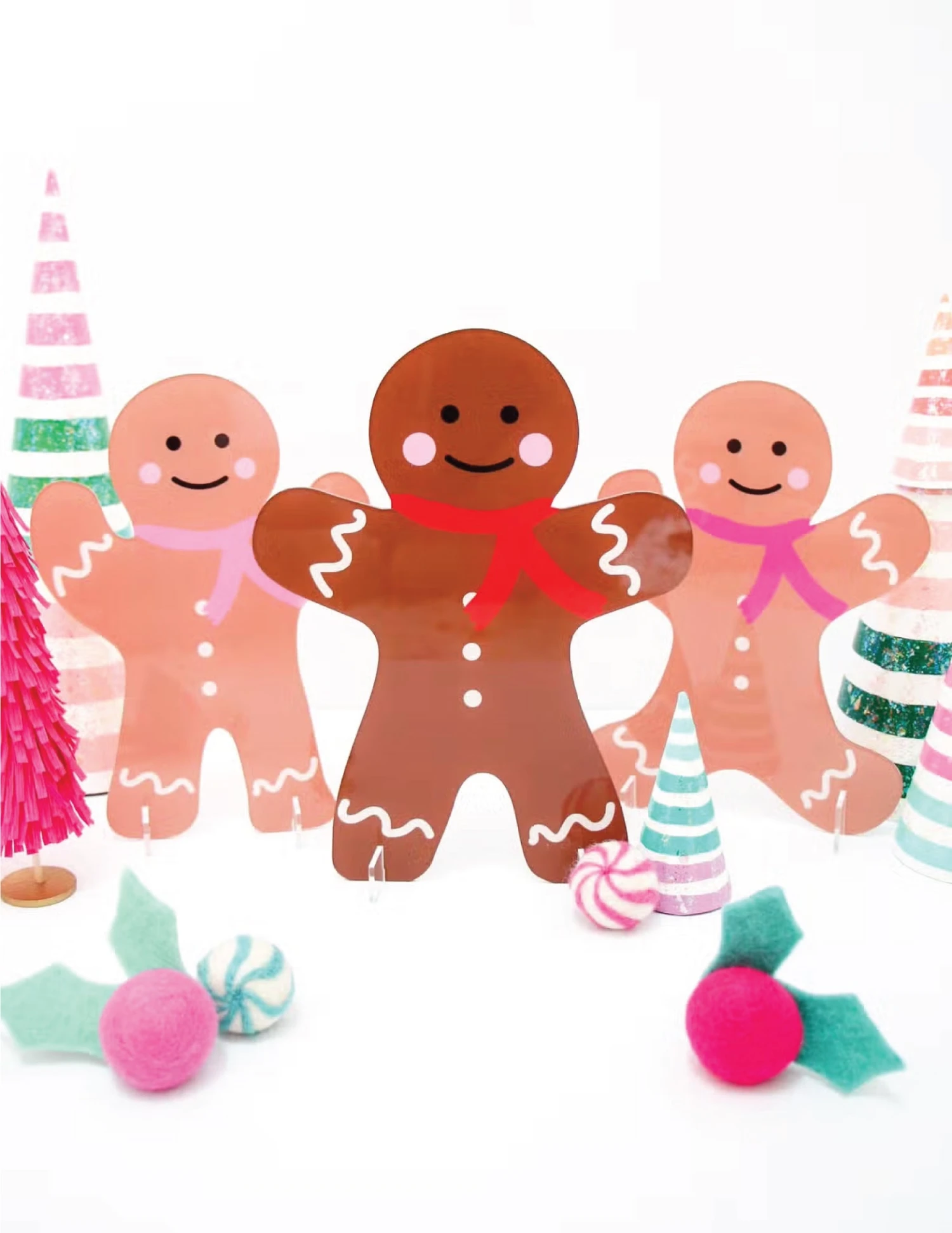 Acrylic Gingerbread Men Decorations 3ct - Image 2