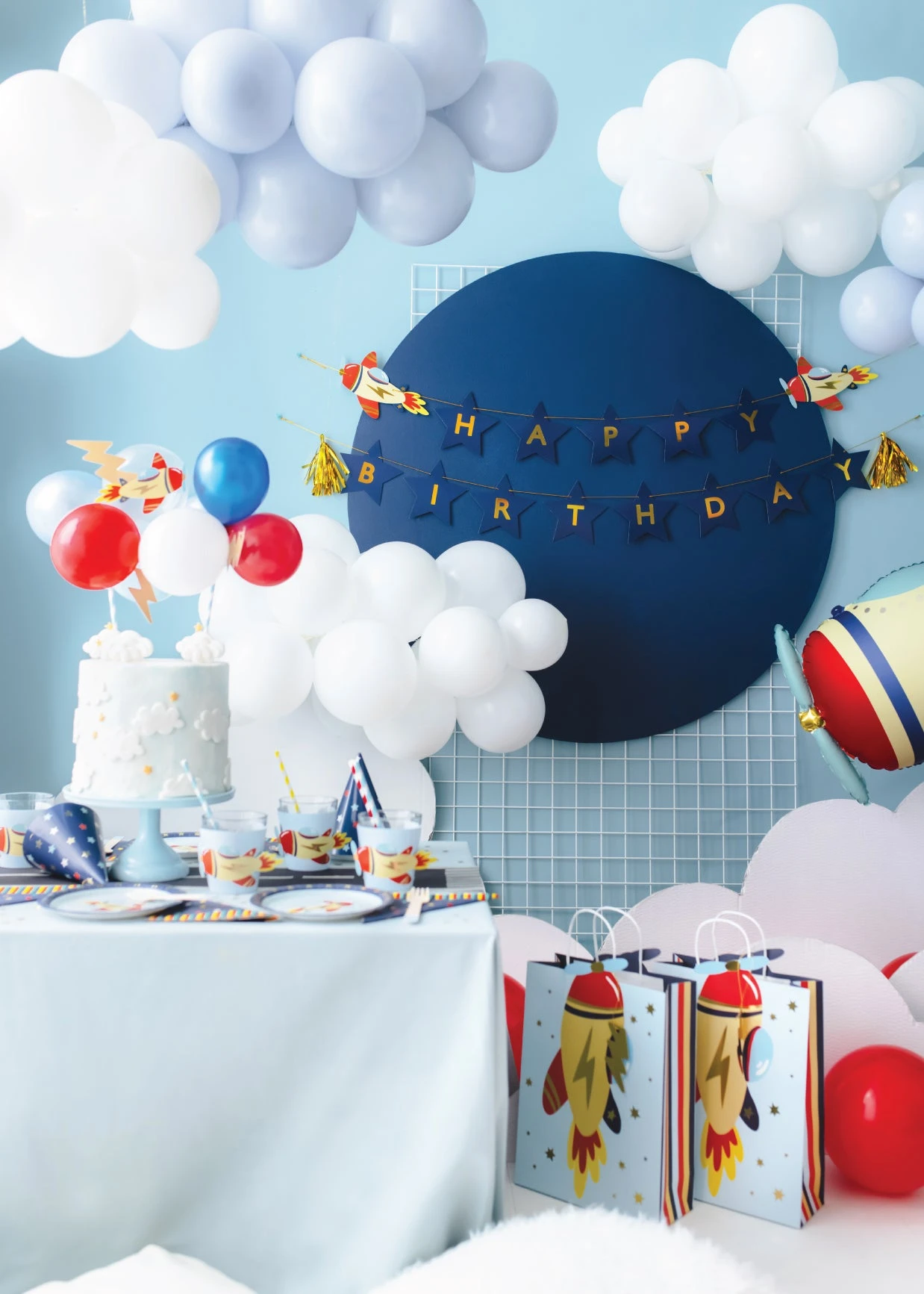 Vintage Airplane Happy Birthday Banner 8ft - Image 4
