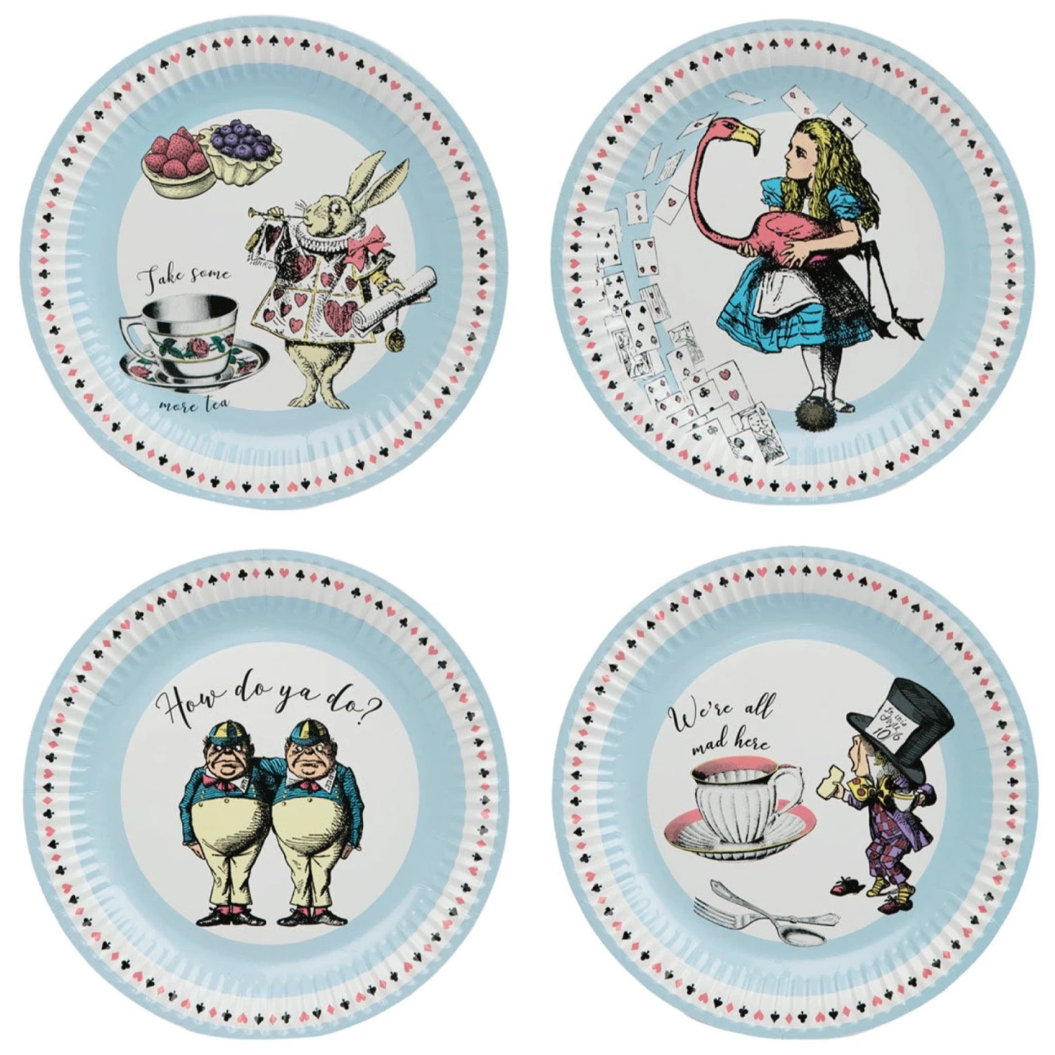 Talking Tables Alice In Wonderland Lunch Plates 24ct