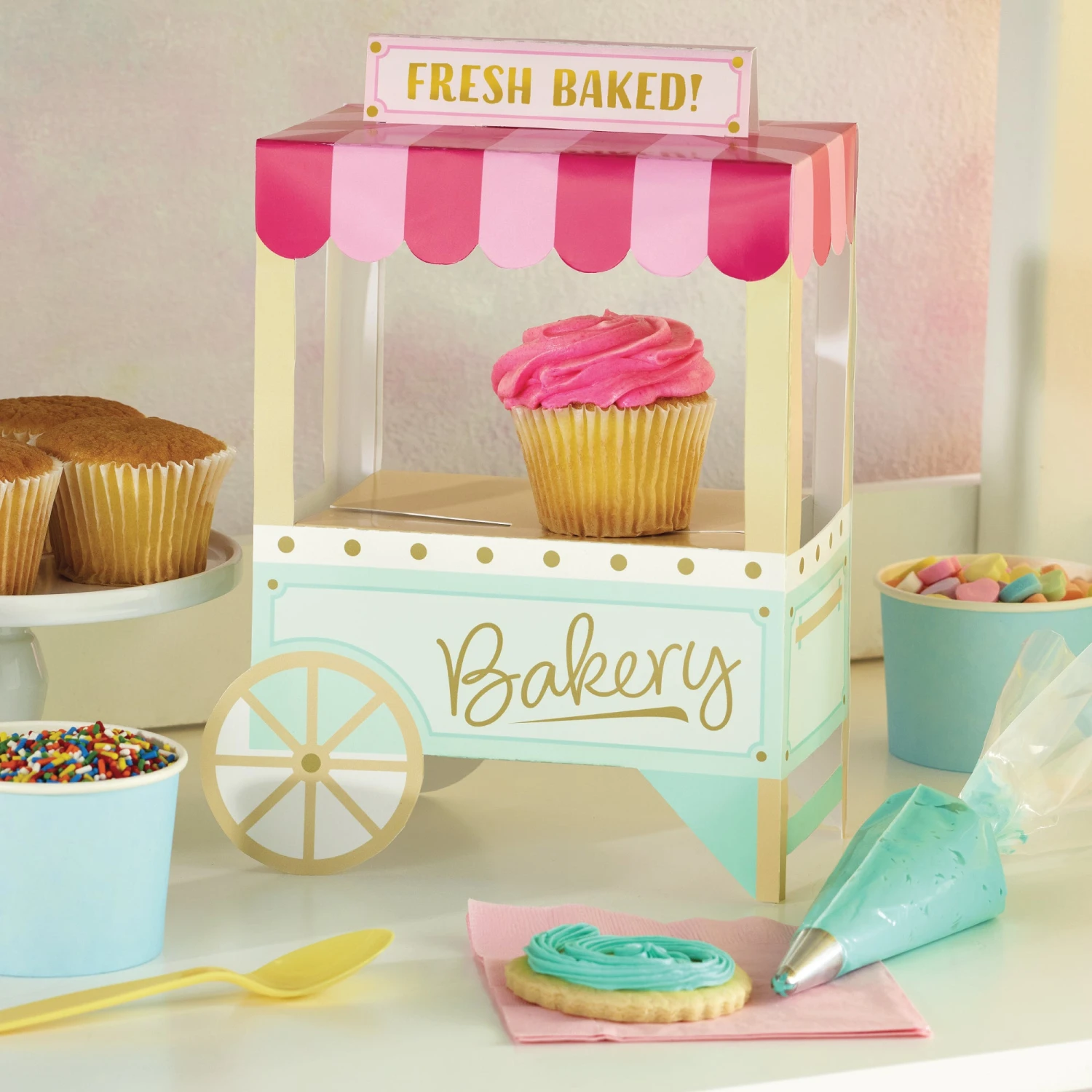 Creative Converting Bakery Cart Treat Stand Centerpiece - Image 2