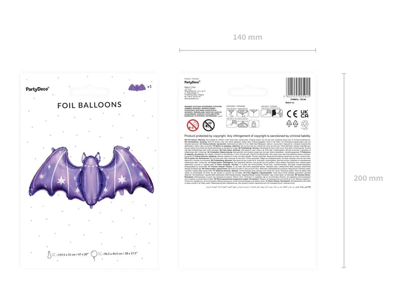Purple Halloween Bat Balloon 47in - Image 5