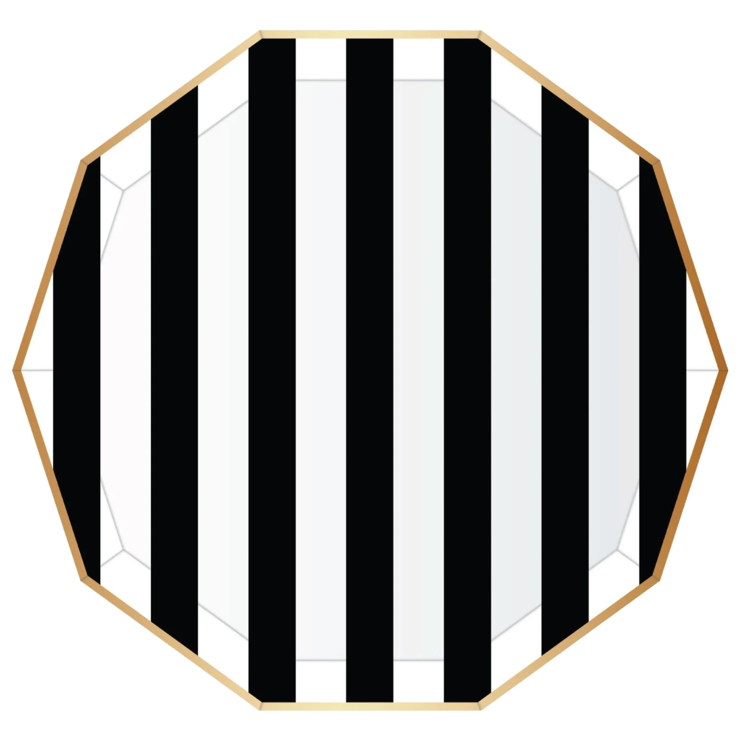 Black Noir Cabana Striped Dinner Plates 8ct