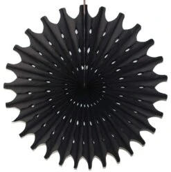 Black Tissue Paper Fan 18"