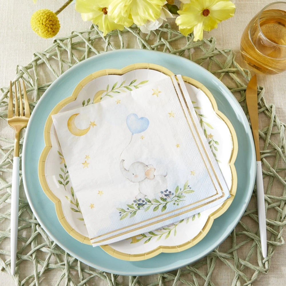 Blue Baby Elephant Lunch Napkins 30ct - Image 3