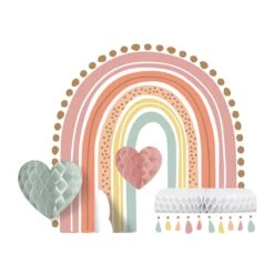 Creative Converting Boho Rainbow Honeycomb Centerpiece