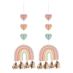 Creative Converting Boho Rainbow Hanging Decorations 2ct