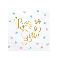 Boy Or Girl Gender Reveal Lunch Napkins 20ct